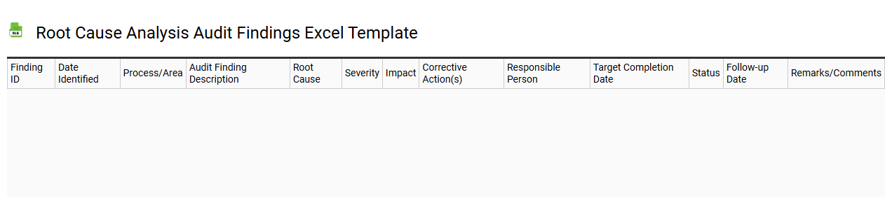 Root cause analysis audit findings Excel template