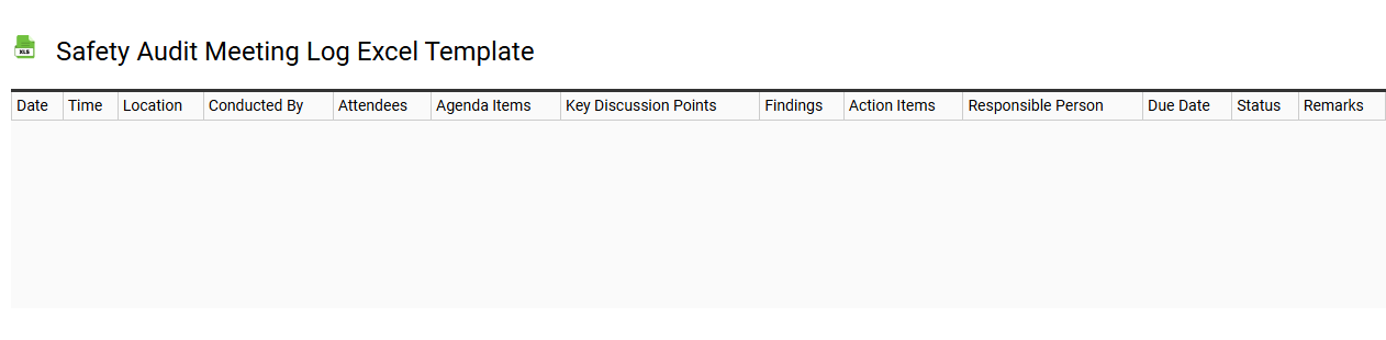 Safety audit meeting log Excel template