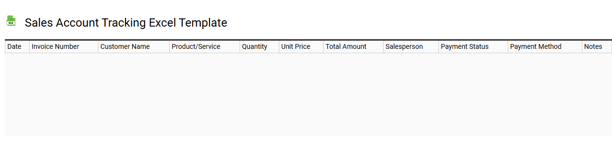 Sales account tracking Excel template