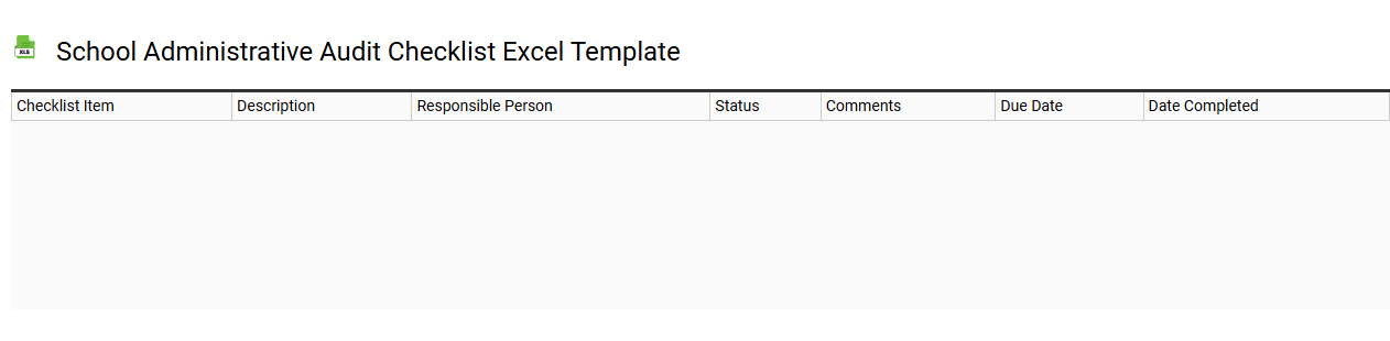 School administrative audit checklist Excel template