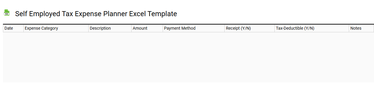 Self employed tax expense planner Excel template