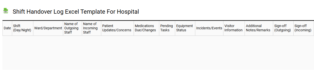 Shift handover log Excel template for hospital