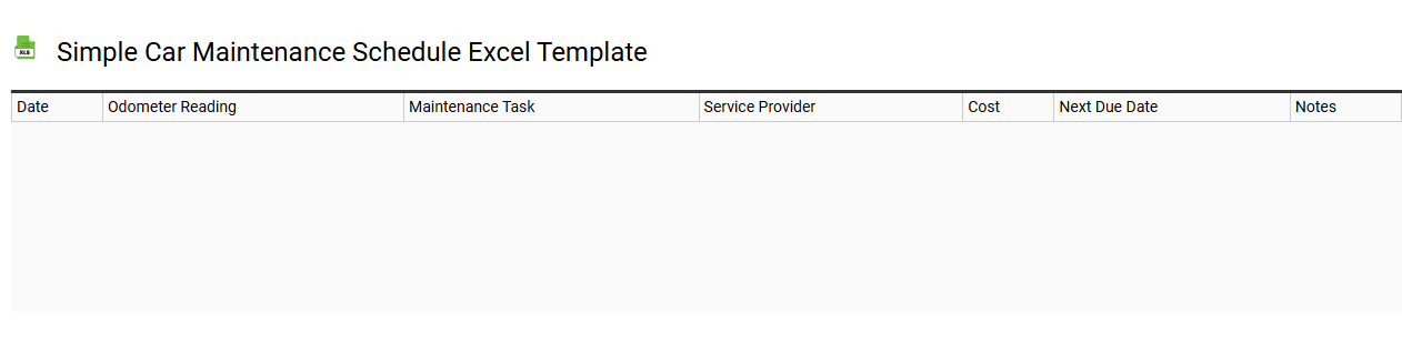Simple car maintenance schedule Excel template