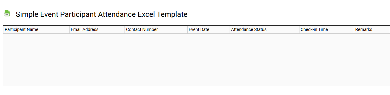 Simple event participant attendance Excel template