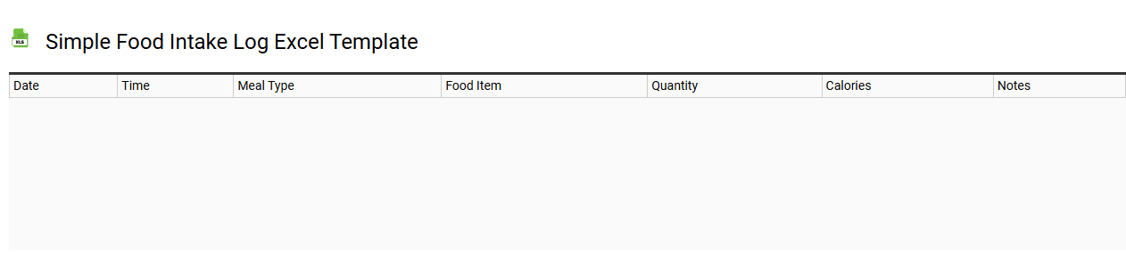 Simple food intake log Excel template