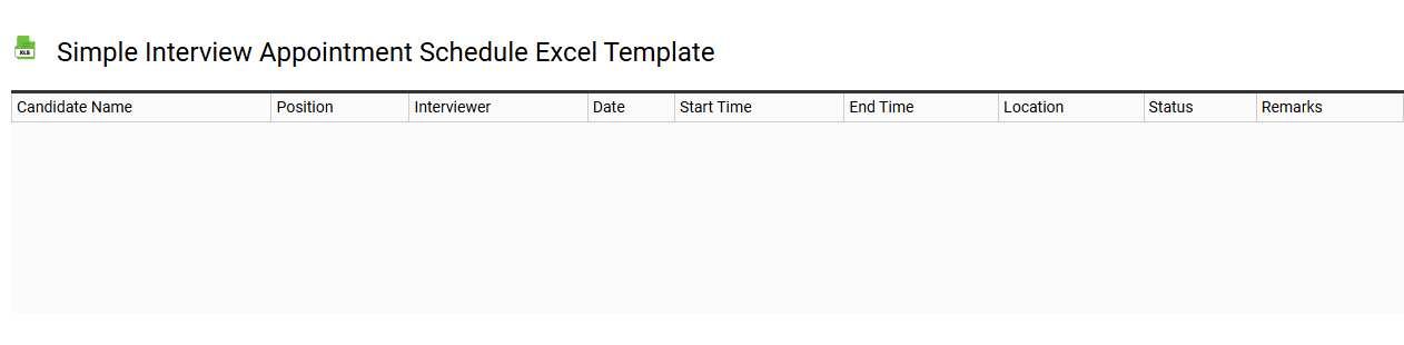 Simple interview appointment schedule Excel template
