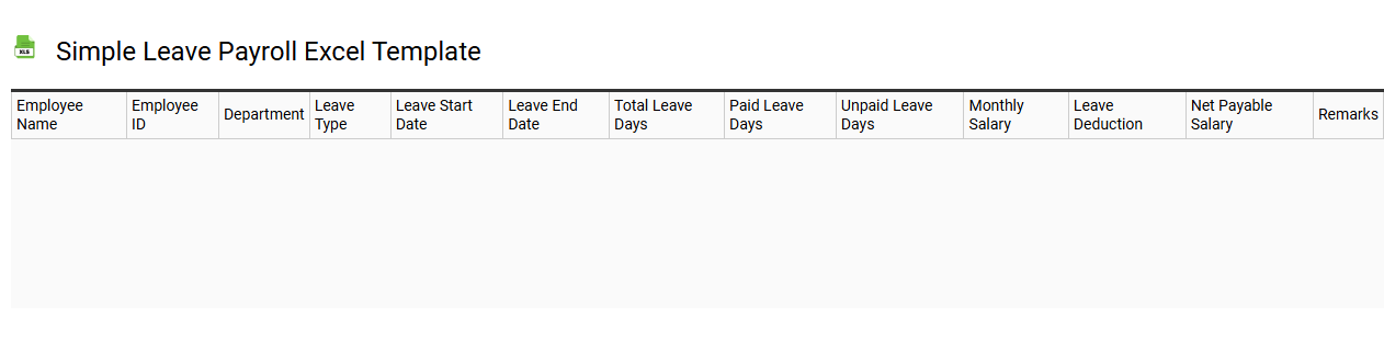 Simple leave payroll Excel template