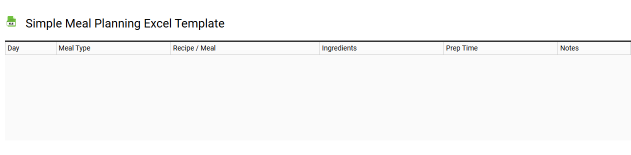 Simple meal planning Excel template