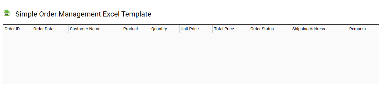 Simple order management Excel template
