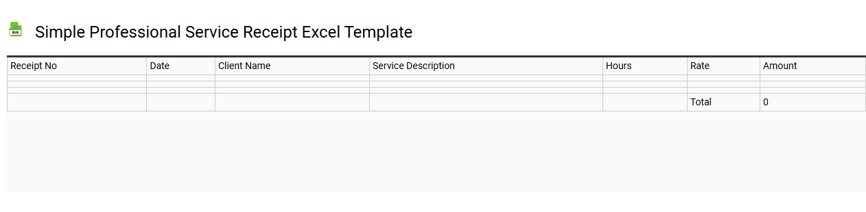 Simple professional service receipt Excel template