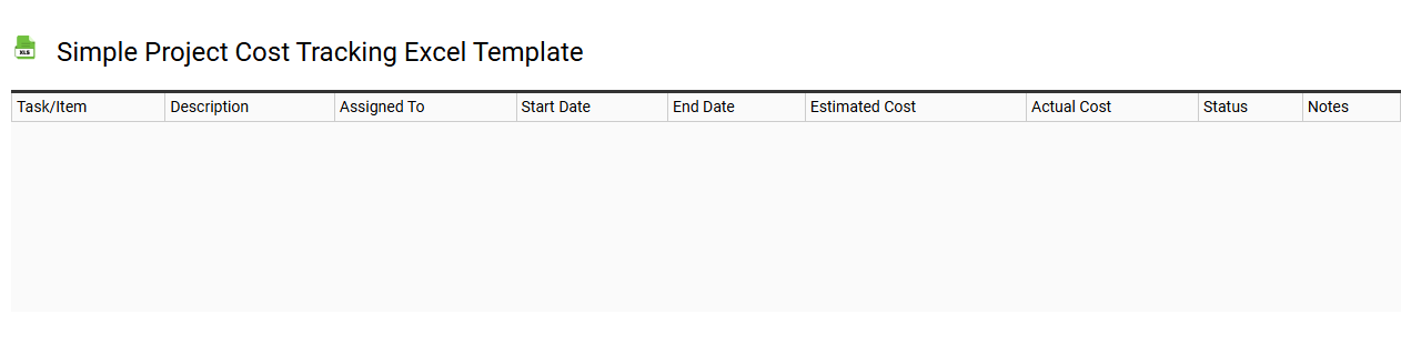 Simple project cost tracking Excel template
