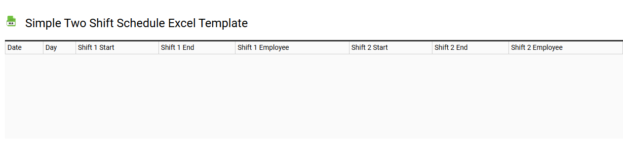 Simple two shift schedule Excel template