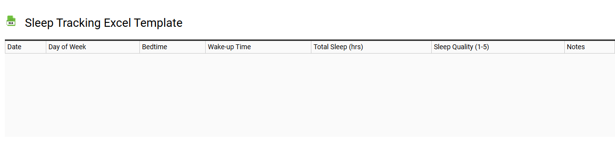 Sleep tracking Excel template