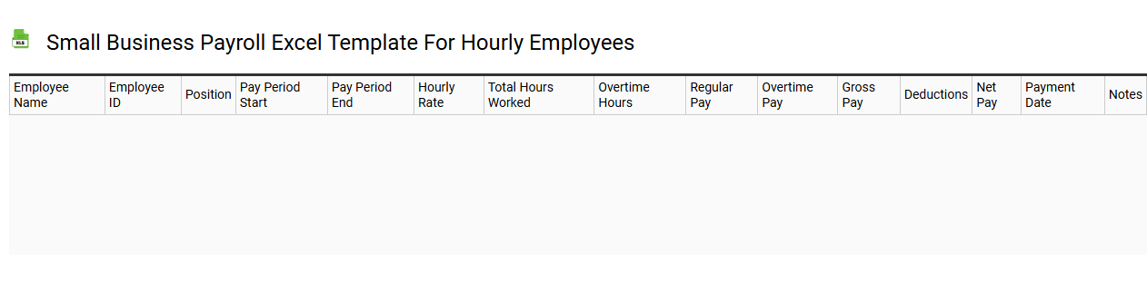 Small business payroll Excel template for hourly employees