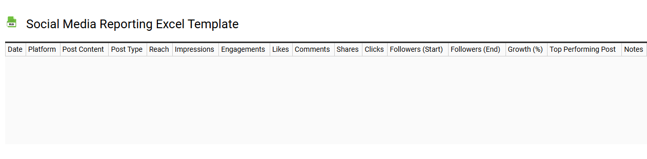 Social media reporting Excel template