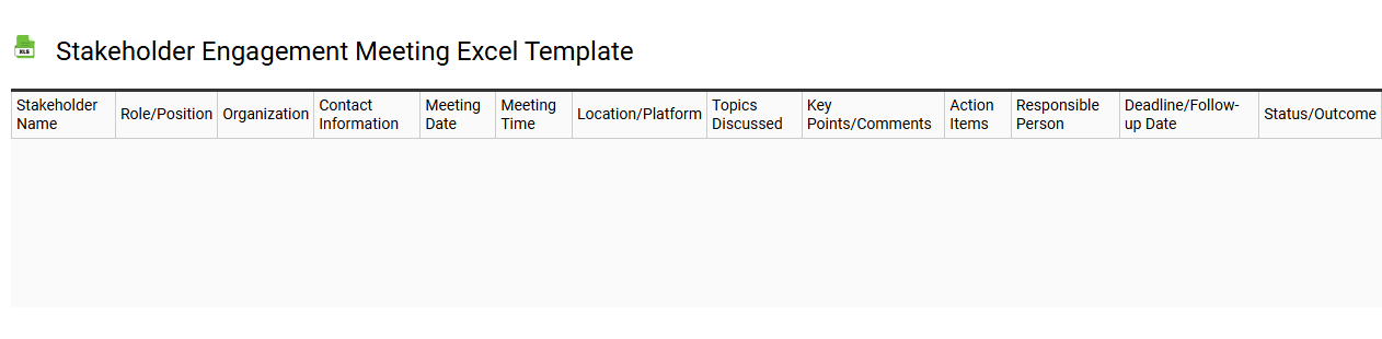 Stakeholder engagement meeting Excel template