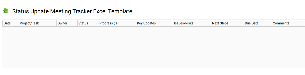 Status update meeting tracker Excel template