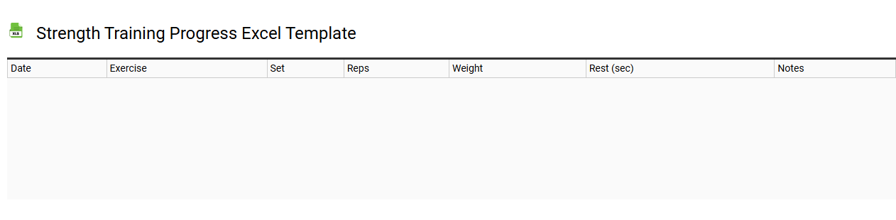 Strength training progress Excel template