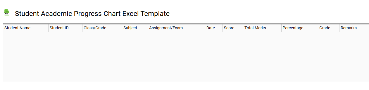 Student academic progress chart Excel template