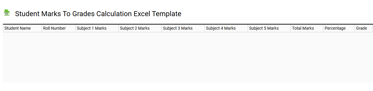 Student marks to grades calculation Excel template