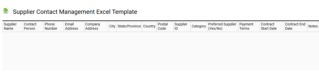 Supplier contact management Excel template