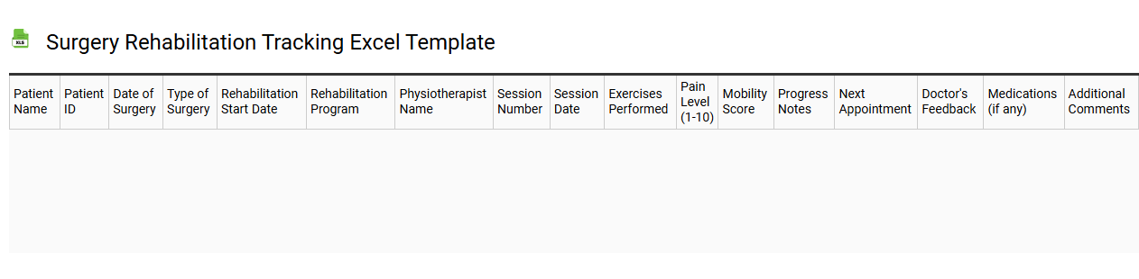 surgery rehabilitation tracking Excel template