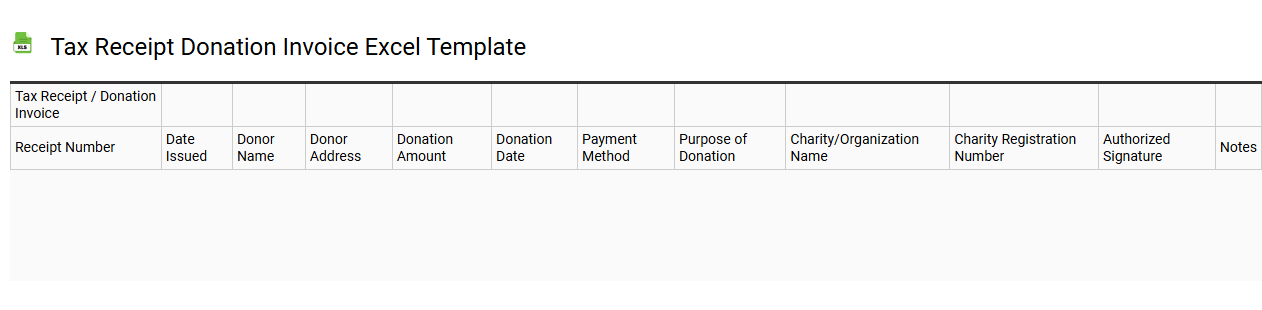 Tax receipt donation invoice Excel template