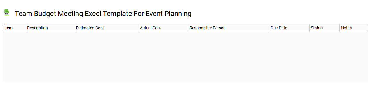Team budget meeting Excel template for event planning