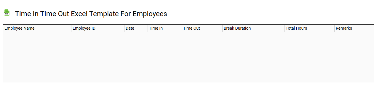 time in time out Excel template for employees