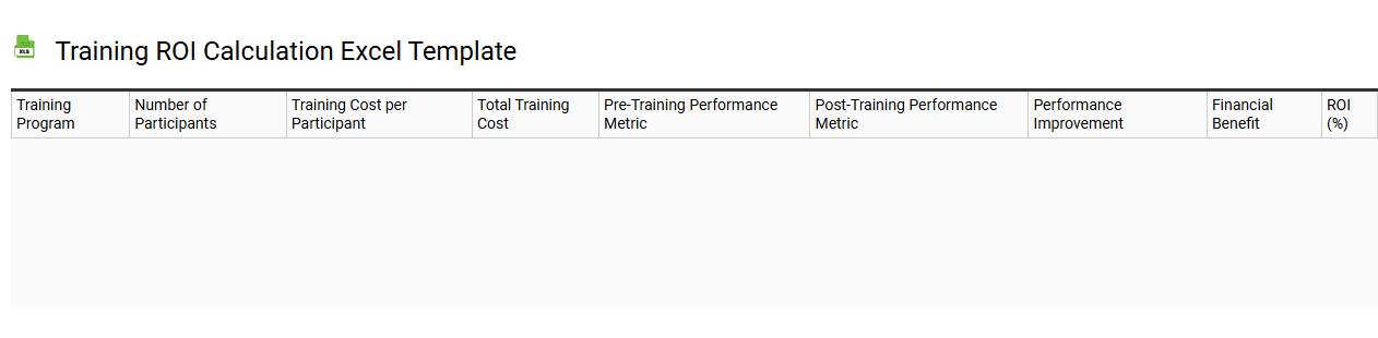 Training ROI calculation Excel template