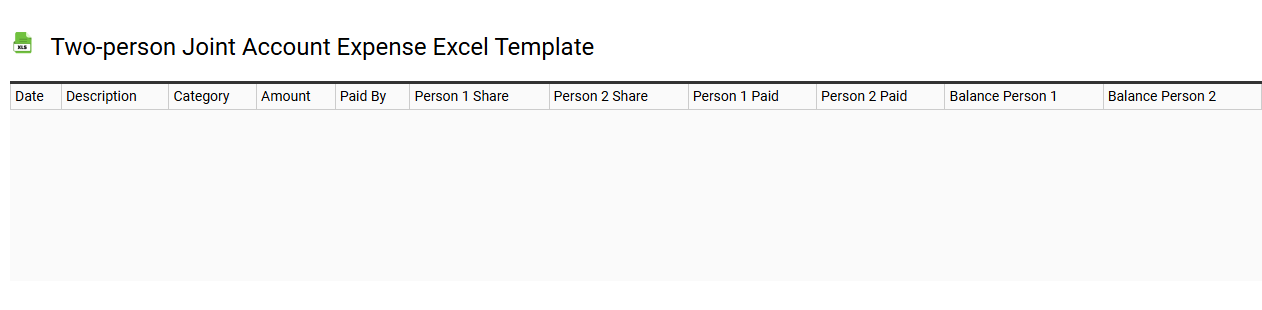 Two-person joint account expense Excel template
