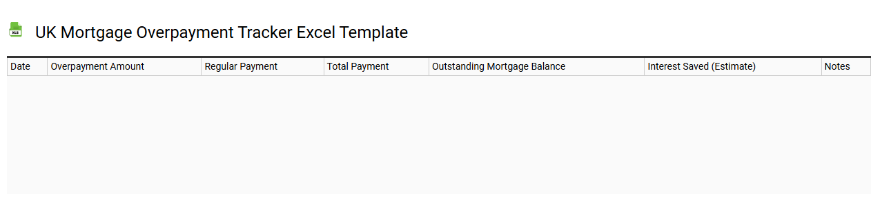 UK mortgage overpayment tracker Excel template