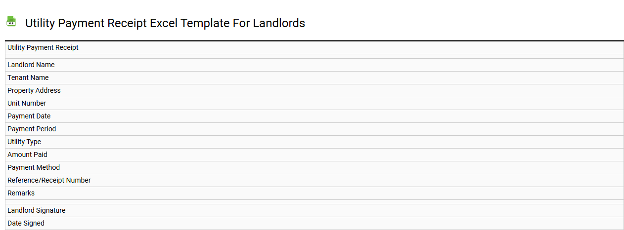 Utility payment receipt Excel template for landlords