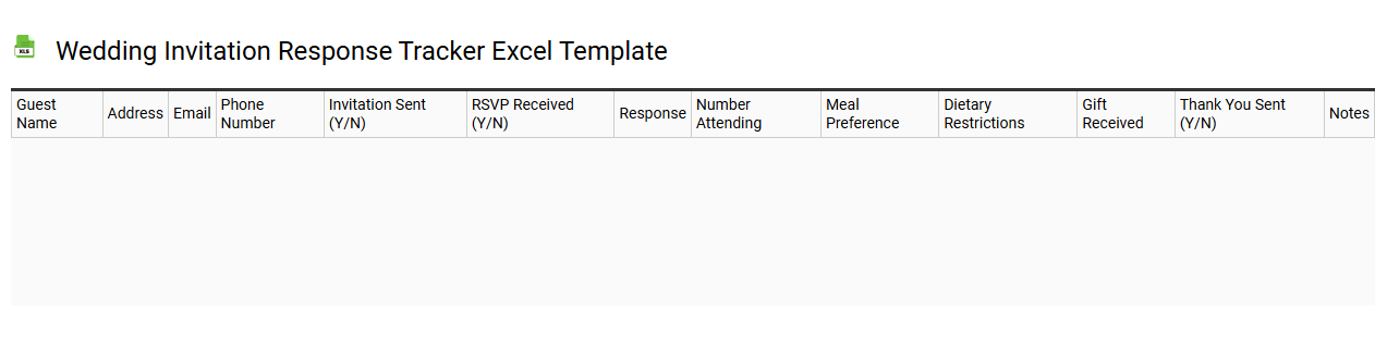 Wedding invitation response tracker Excel template