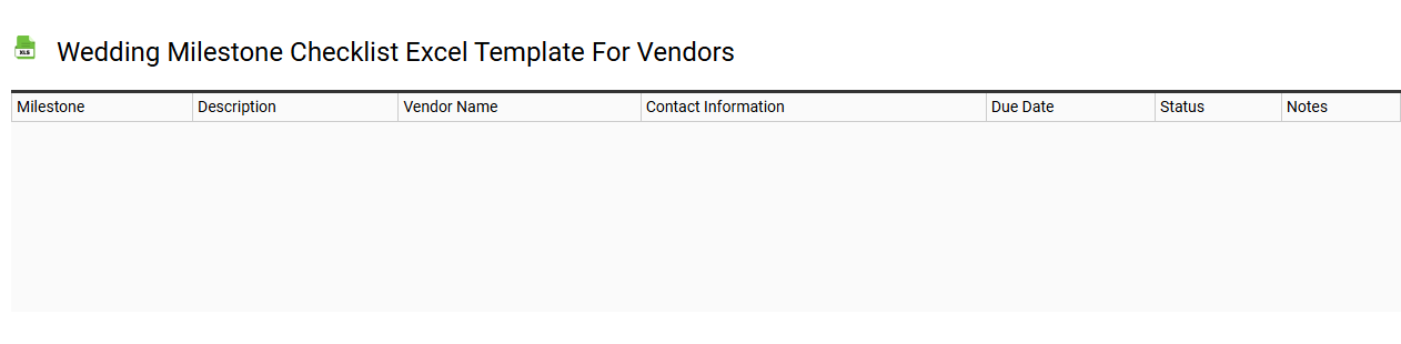 Wedding milestone checklist Excel template for vendors