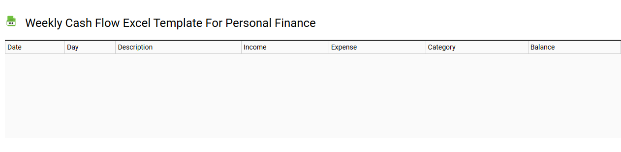 Weekly cash flow Excel template for personal finance