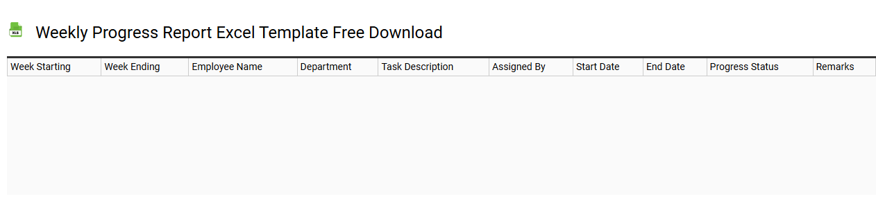 Weekly progress report Excel template free download