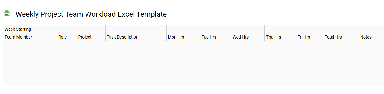 Weekly project team workload Excel template