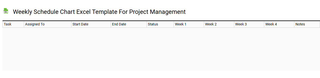 Weekly schedule chart Excel template for project management