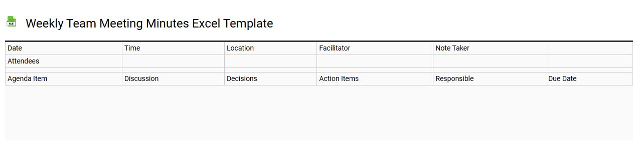Weekly team meeting minutes Excel template