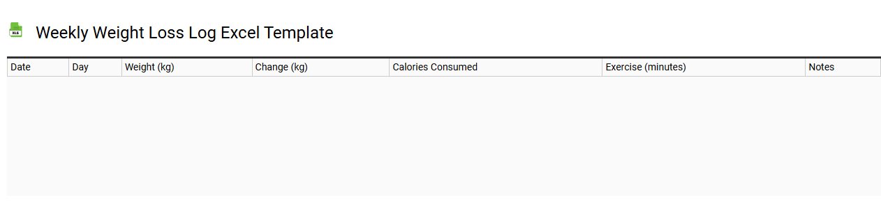 Weekly weight loss log Excel template