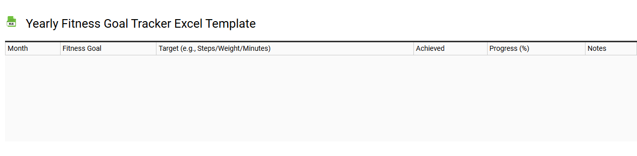Yearly fitness goal tracker Excel template