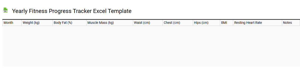 Yearly fitness progress tracker Excel template