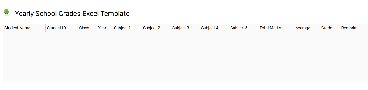 Yearly school grades Excel template