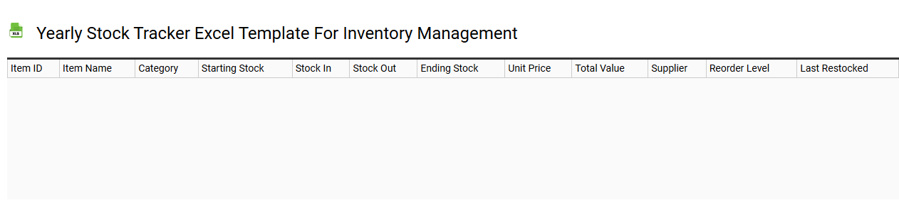 Yearly stock tracker Excel template for inventory management