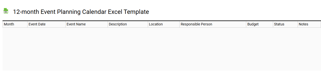 12-month event planning calendar Excel template