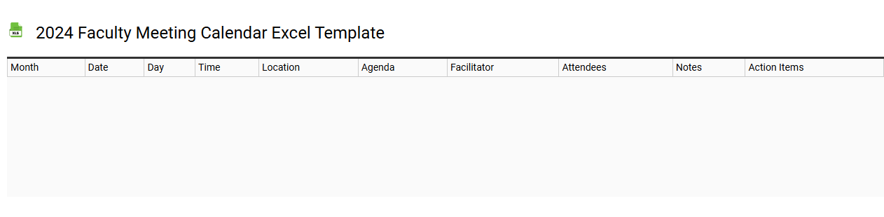 2024 faculty meeting calendar Excel template