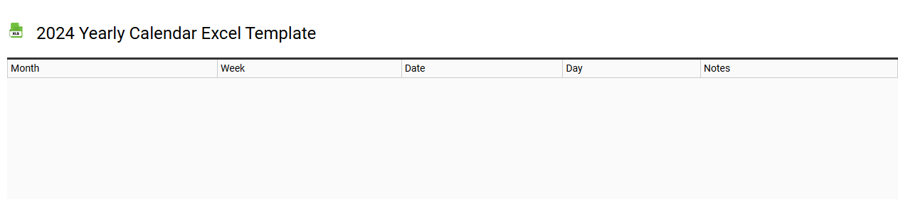2024 yearly calendar Excel template