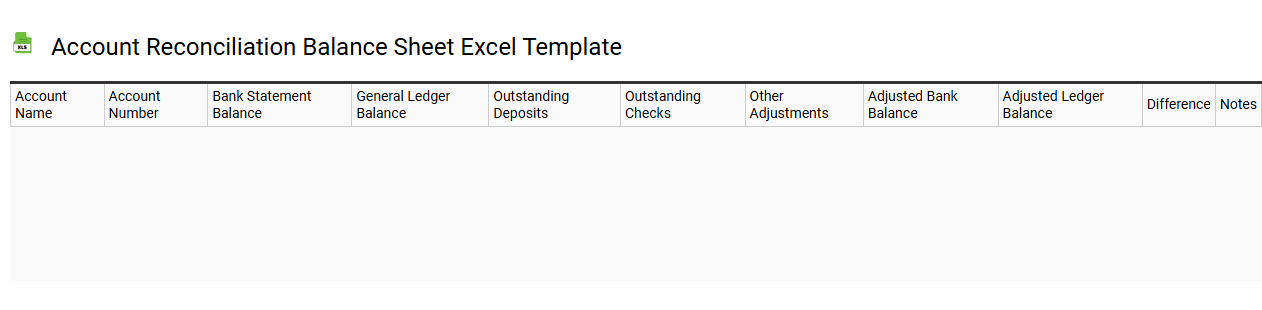 Account reconciliation balance sheet Excel template