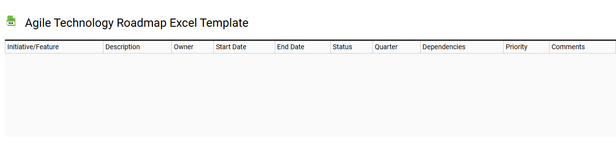 Agile technology roadmap Excel template